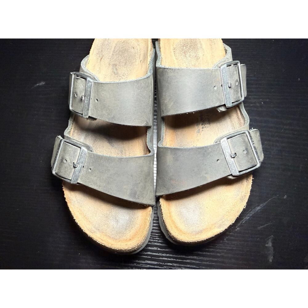 Birkenstock Arizona Black Sandals Womens Size 37 US 6 Birko Flor Comfort Slides - Picture 5 of 9
